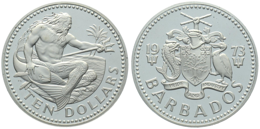 Barbados 10 Dollars 1973